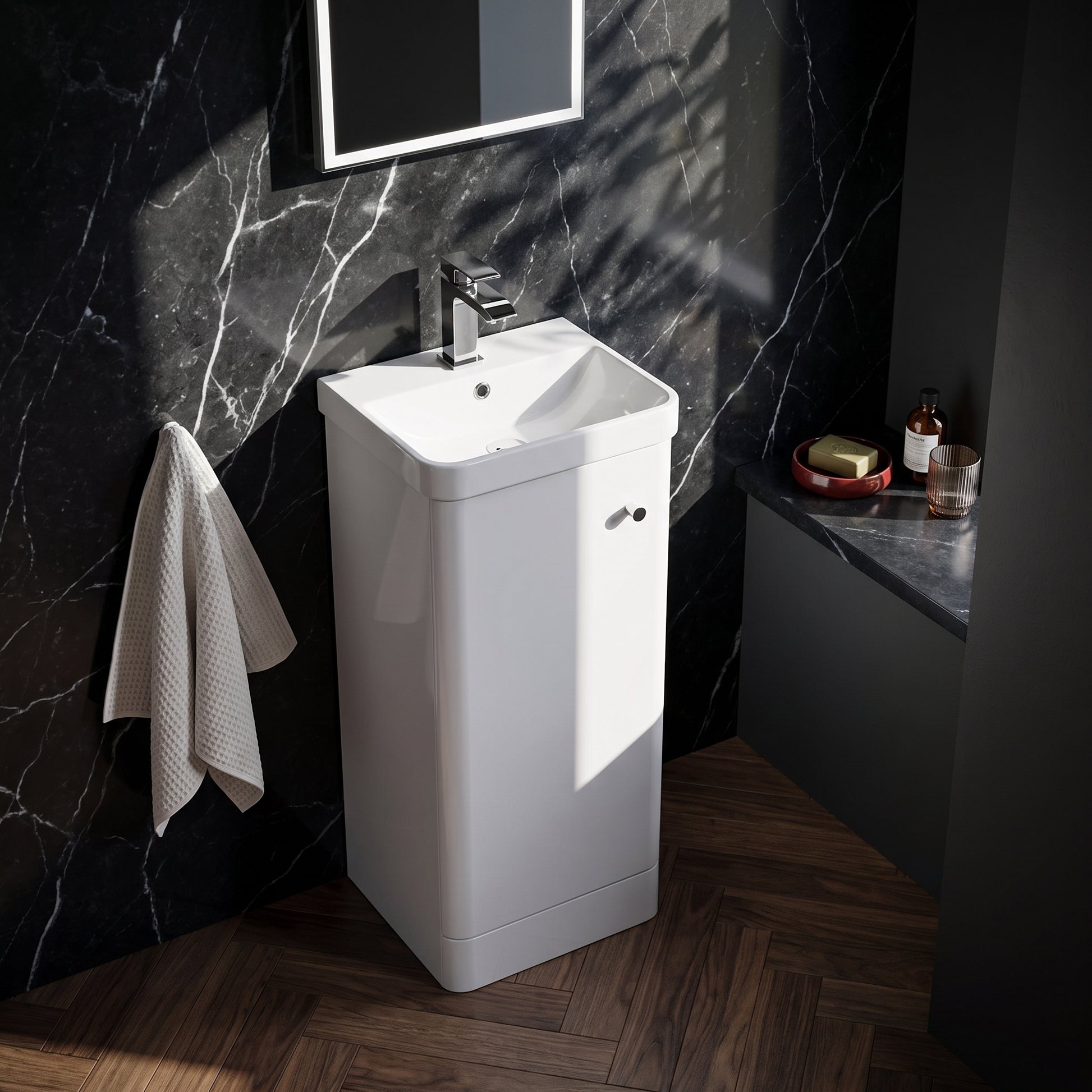 Fairford Crayo 400mm Gloss White Floor Standing Vanity Unit