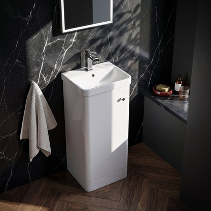 Fairford Crayo 400mm Gloss White Floor Standing Vanity Unit