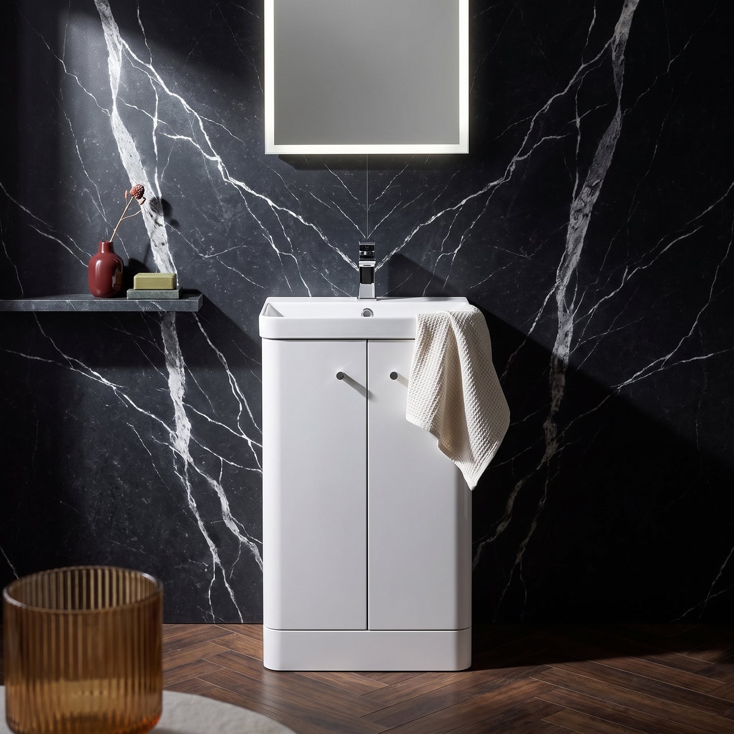 Fairford Crayo 500mm Gloss White Floor Standing Vanity Unit