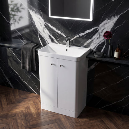 Fairford Crayo 600mm Gloss White Floor Standing Vanity Unit