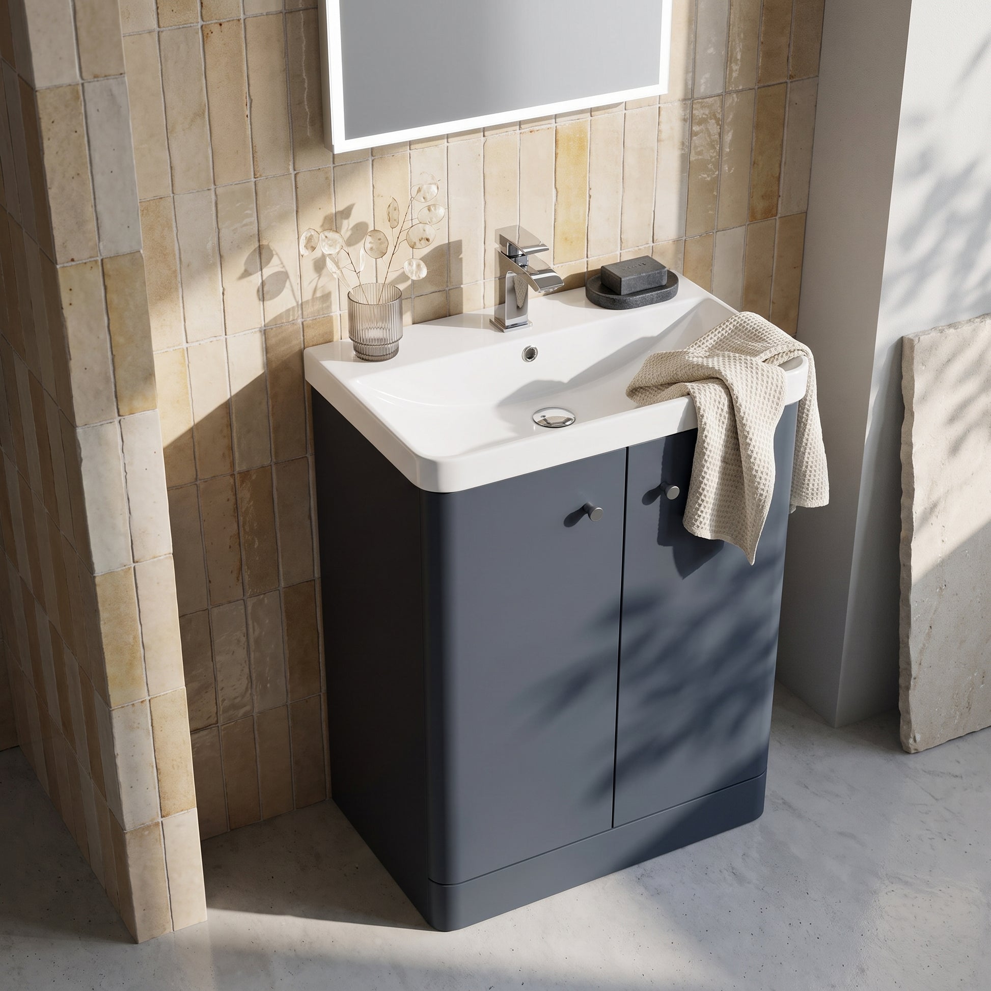 Fairford Crayo 600mm Soft Black Floor Standing Vanity Unit