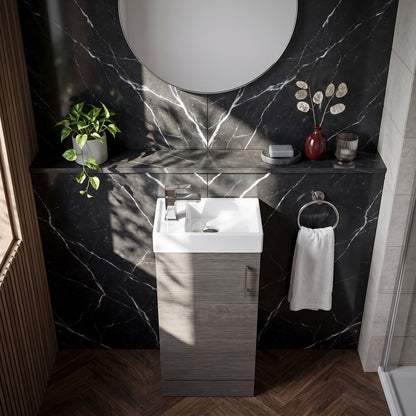 Fairford Minimalist 400mm Grey Avola Floor Standing Vanity Unit