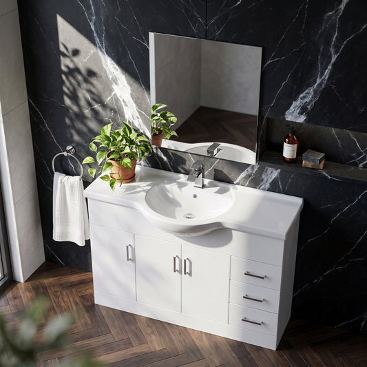 Fairford Opto 1200mm Gloss White Vanity Unit