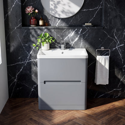Fairford Rox 800mm Satin Grey Floorstanding Vanity Unit