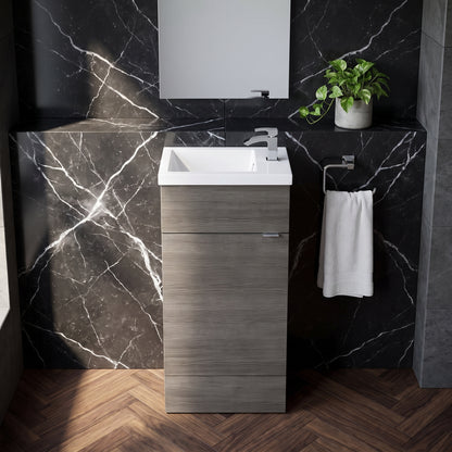 Fairford Union 400mm Slimline Grey Woodgrain Vanity Unit