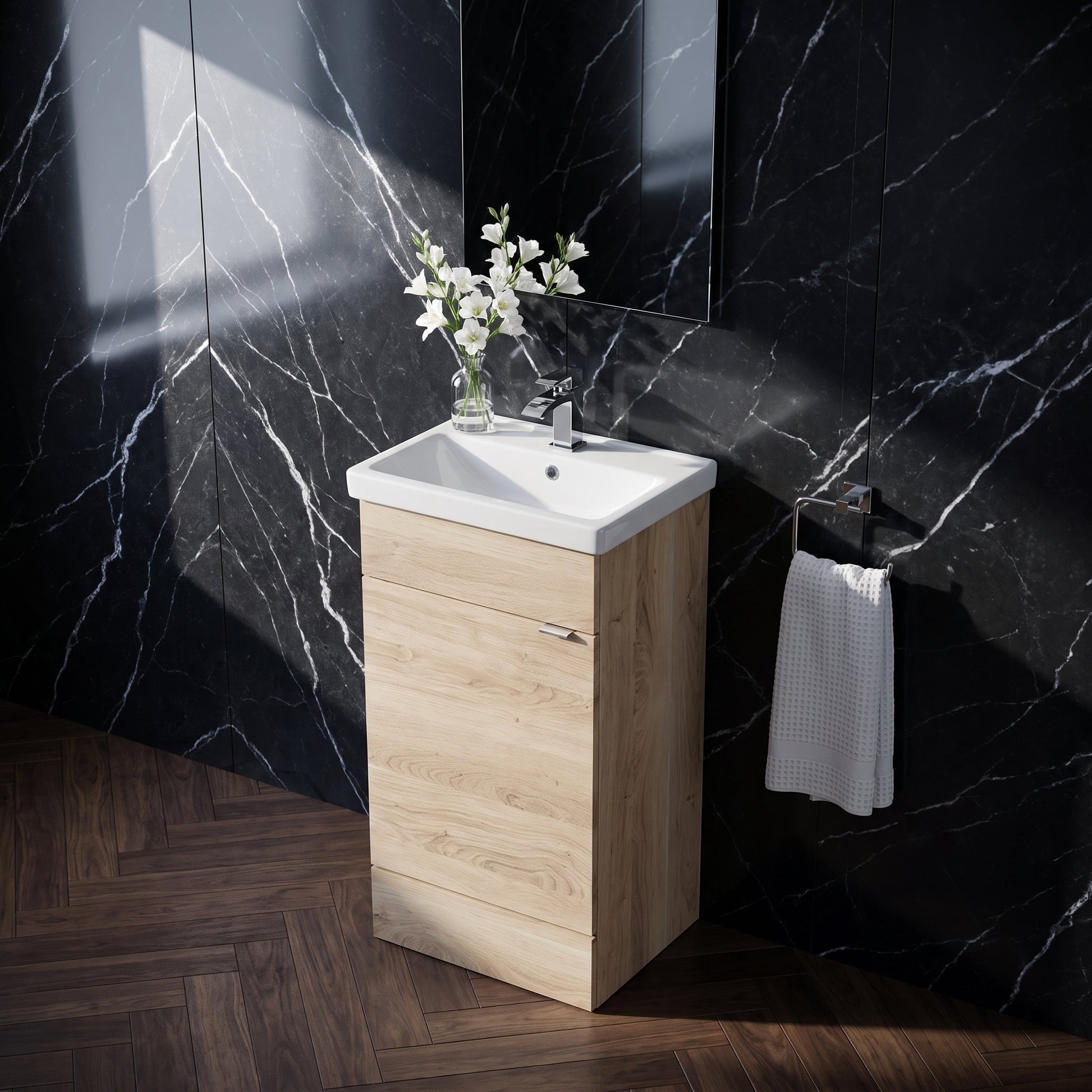 Fairford Union 400mm Bleached Oak Full Depth Vanity Unit