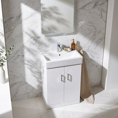 Fairford Arlo Gloss White 450mm Floorstanding Vanity Unit