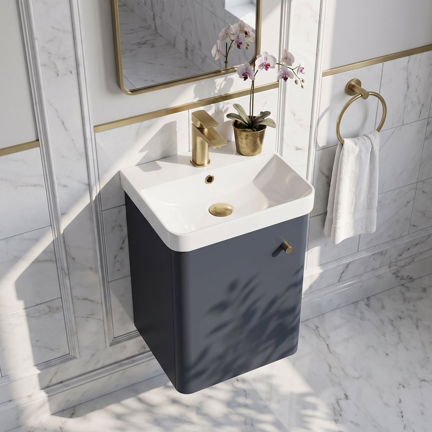 Fairford Crayo 400mm Soft Black Wall Hung Vanity Unit