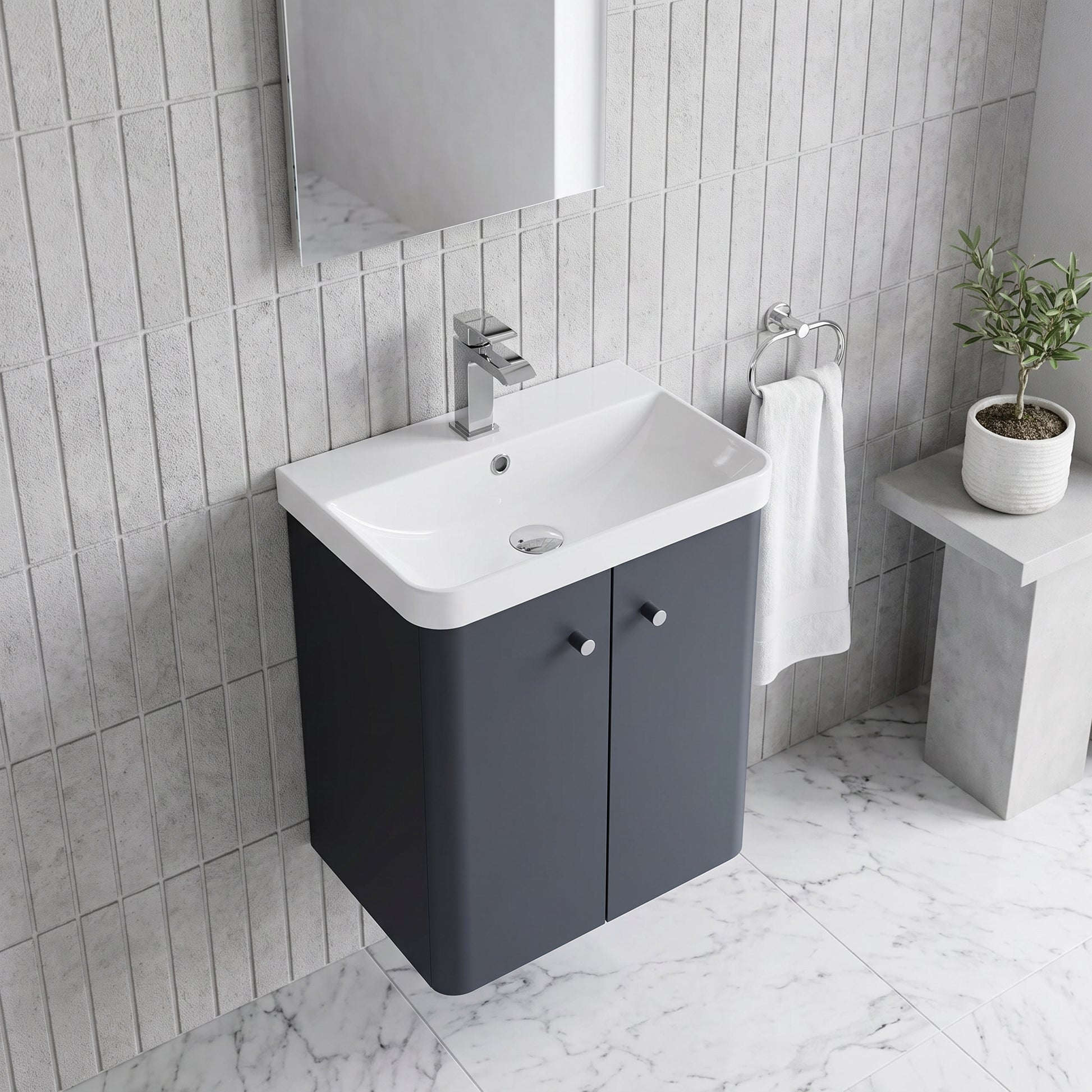 Fairford Crayo 500mm Soft Black Wall Hung Vanity Unit