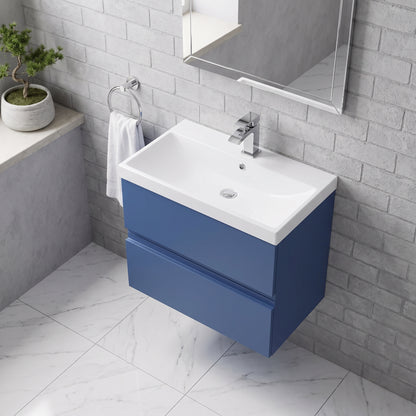 Fairford Finesse 800mm Satin Blue Wall Hung Vanity Unit
