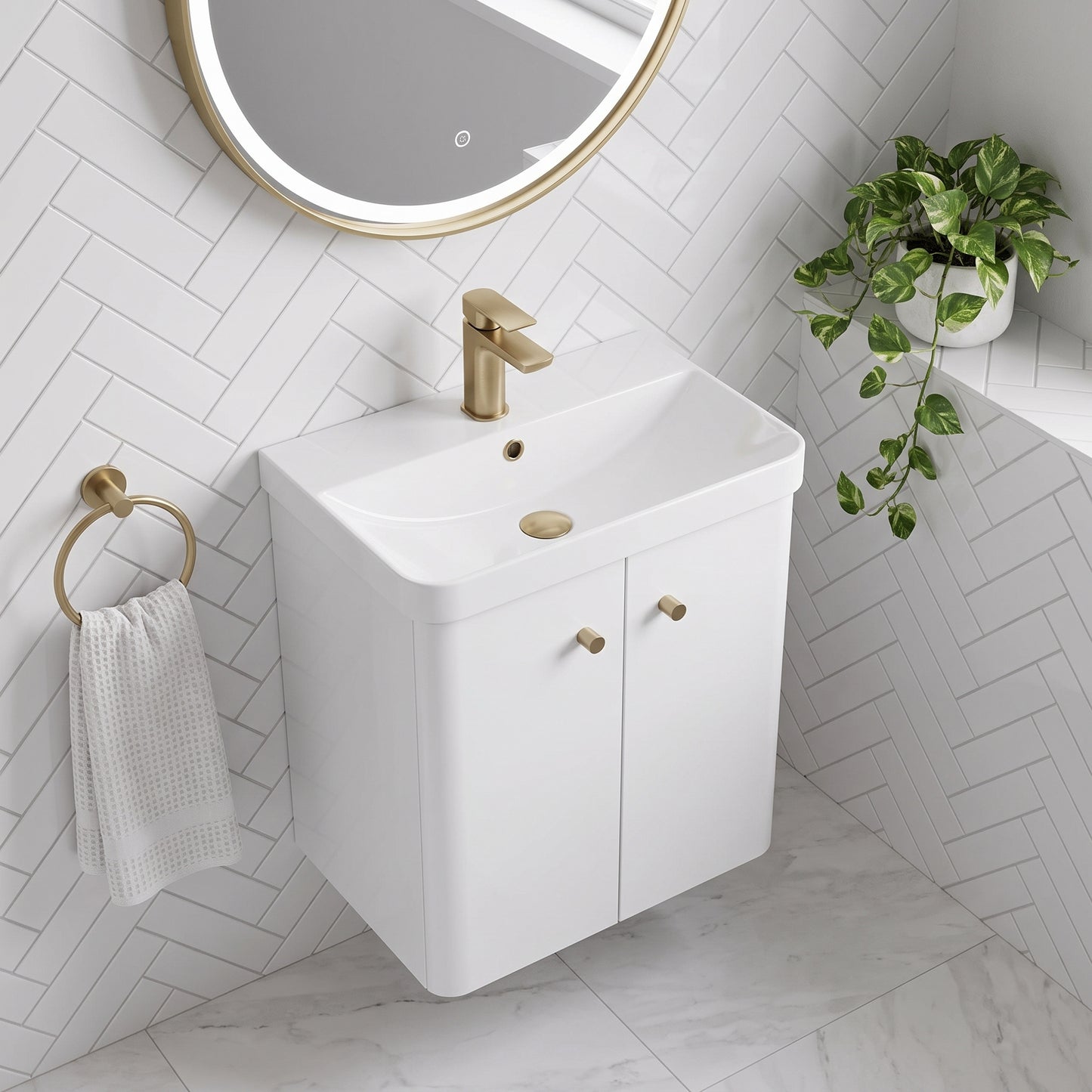 Fairford Crayo 500mm Gloss White Wall Hung Vanity Unit