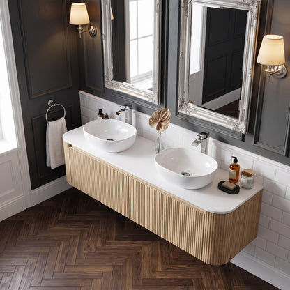 Fairford Sophia Country Oak 1470mm Double Vanity Unit & Worktop