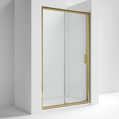 Fairford 6mm 1400mm Brushed Brass Sliding Shower Door