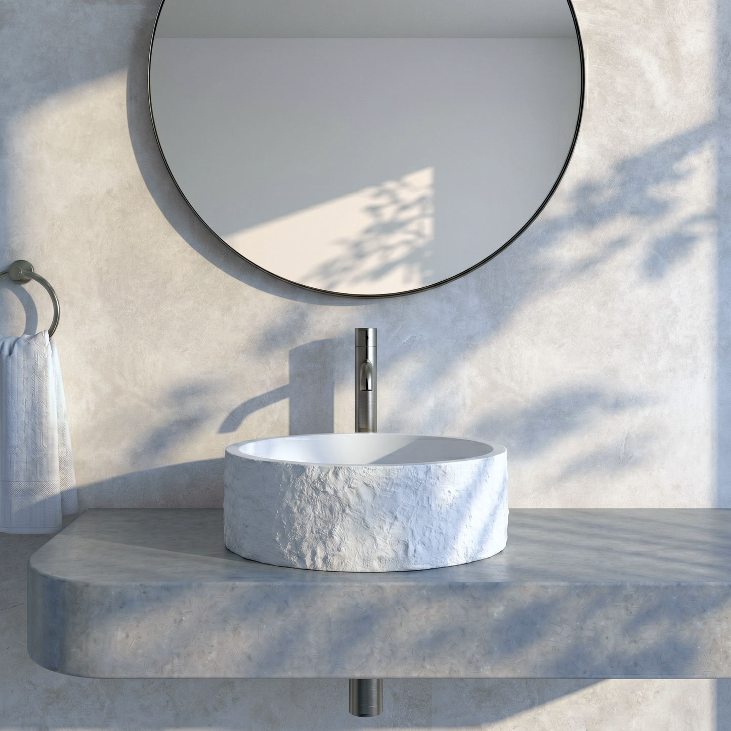 365 x 365mm Naturale White Round Countertop Basin