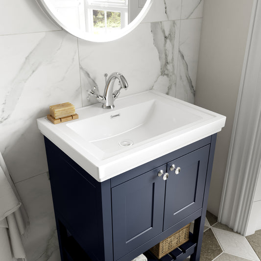 Fairford Juliette 500mm Indigo Blue 1 Tap Hole Floorstanding Vanity Unit