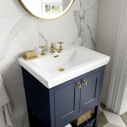 Fairford Juliette 800mm Indigo Blue 3 Tap Hole Floorstanding Vanity Unit