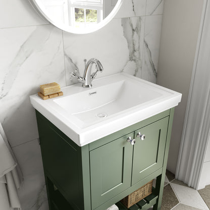 Fairford Juliette 500mm Fern Green 1 Tap Hole Floorstanding Vanity Unit