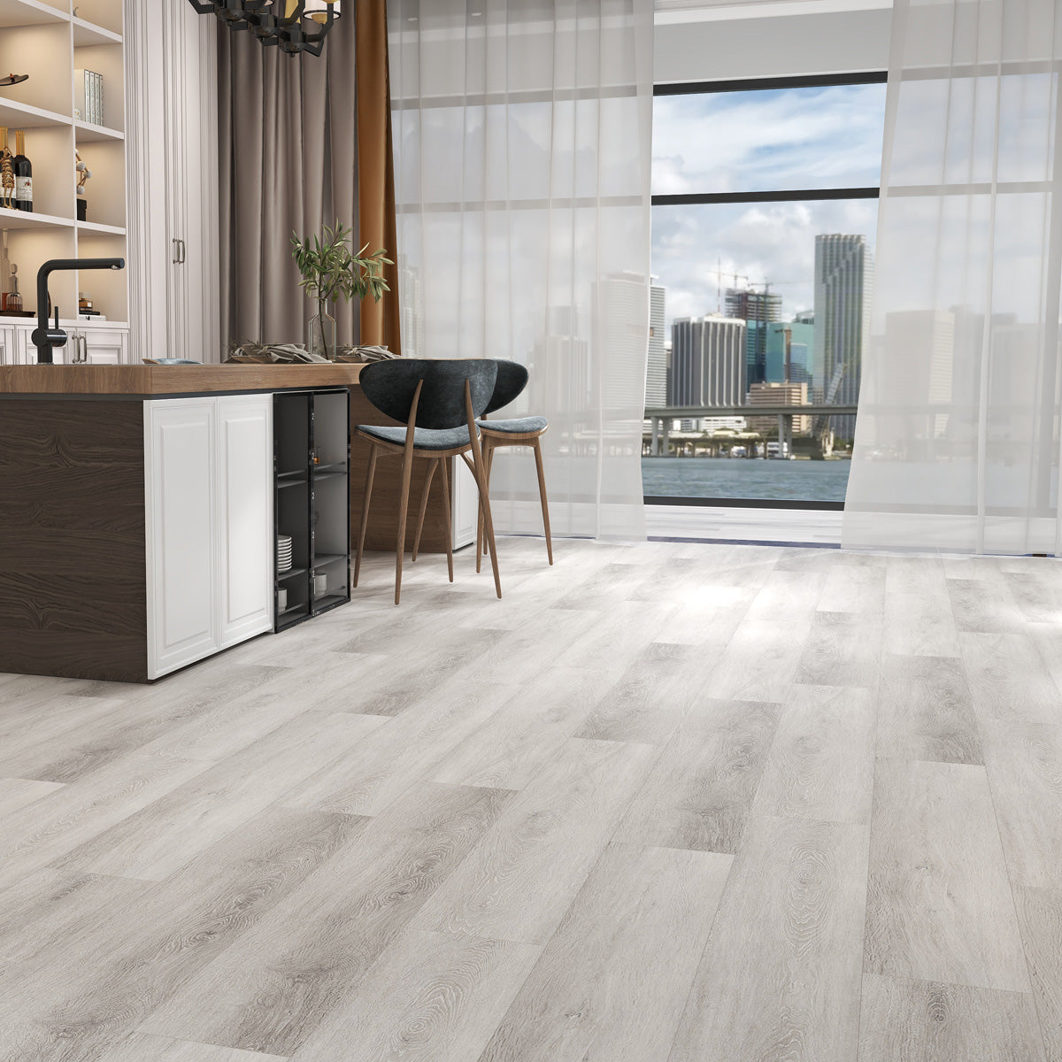 Rivato Canadian Grey 1220 x 183mm Solidcore Waterproof Click Flooring Planks (Pack of 8) - 1.79m Per Pack