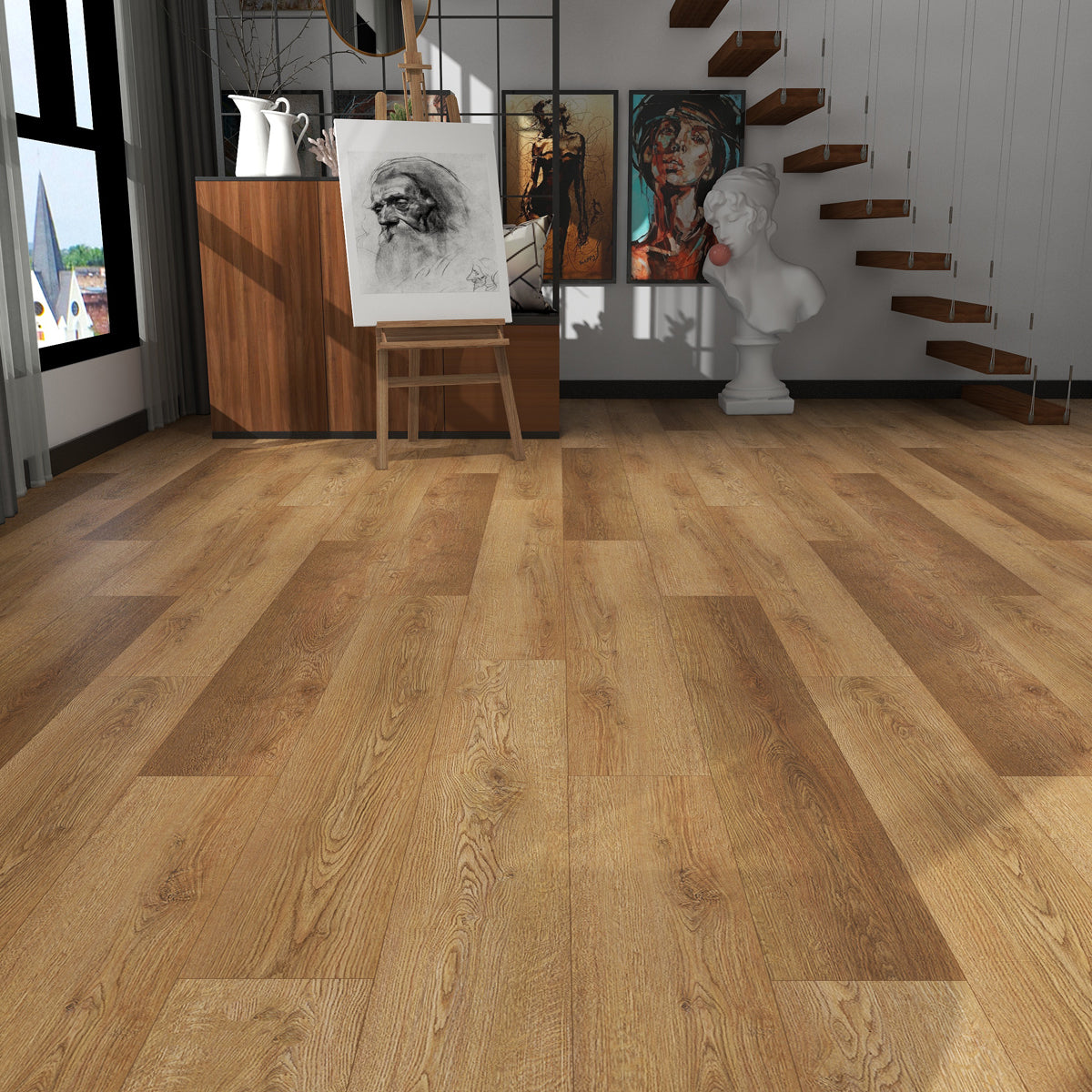 Rivato Country Oak 1220 x 183mm Solidcore Waterproof Click Flooring Planks (Pack of 8) - 1.79m Per Pack