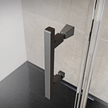 Fairford Pro 8 Black 760 x 760mm Frameless 8mm Bi-Fold Door Square Shower Enclosure