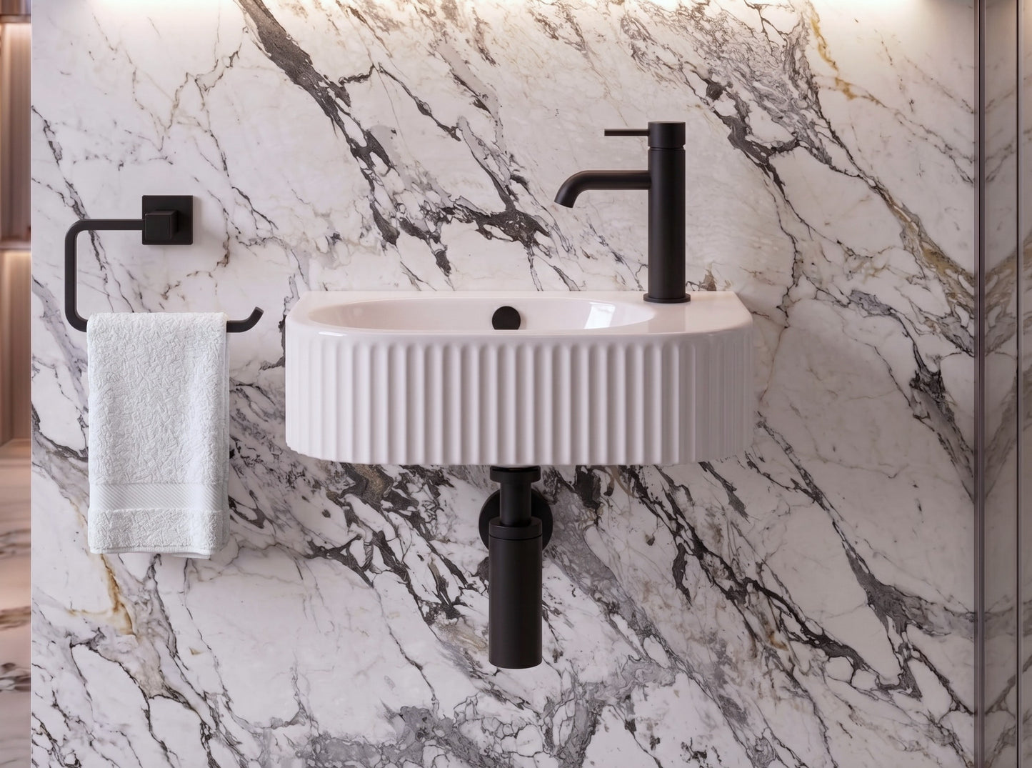 400mm Fluted Wall Hung Basin