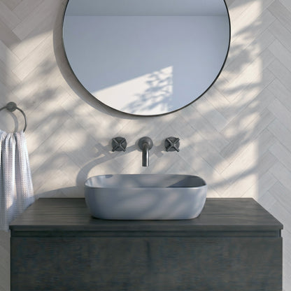 455mm Matt Grey Rectangular Vessel, 0TH