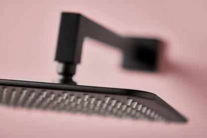 Fairford Una Matt Black Shower Head and Arm Kit