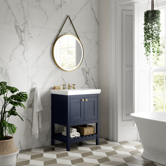 Fairford Juliette 600mm Indigo Blue 3 Tap Hole Floorstanding Vanity Unit