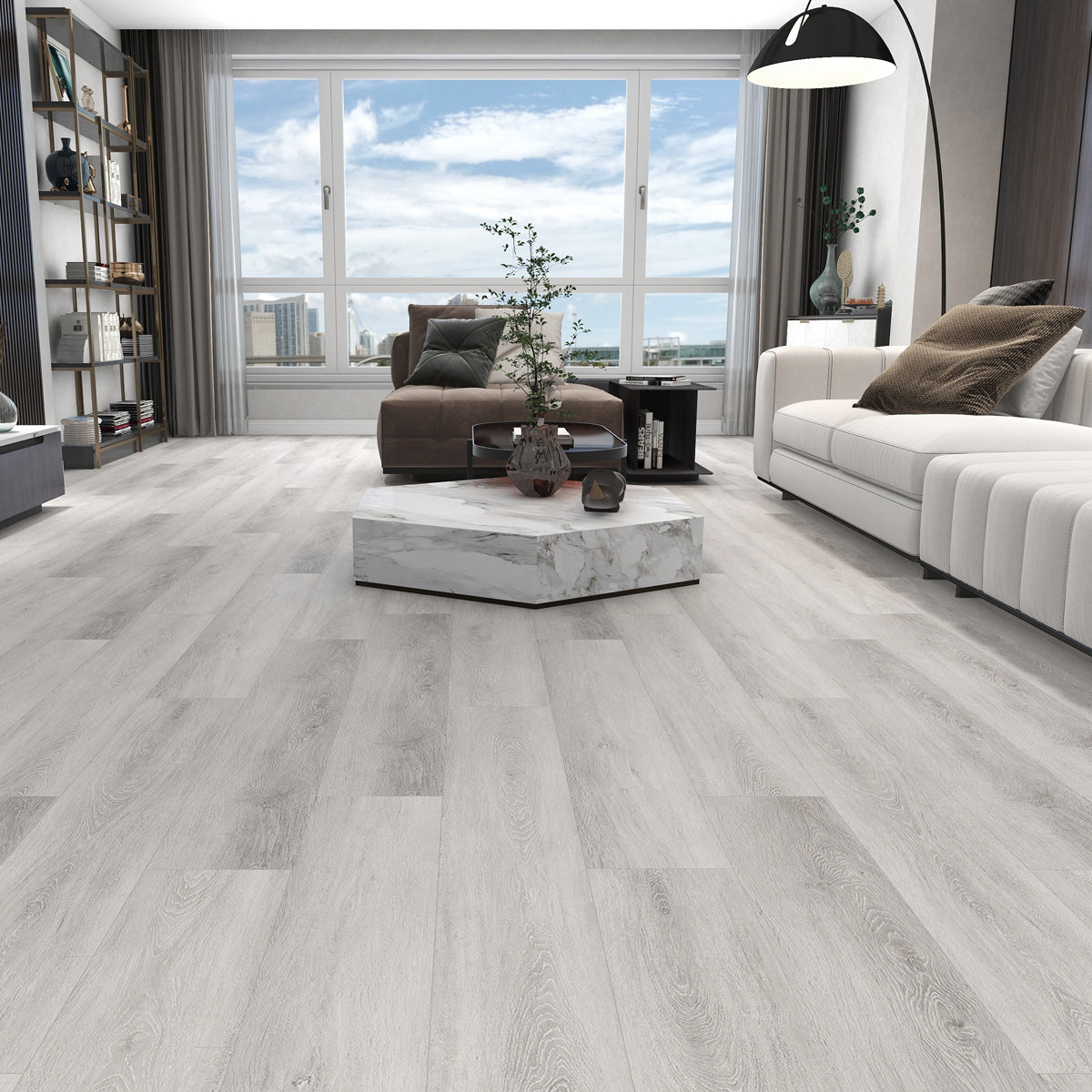 Rivato Canadian Grey 1220 x 183mm Solidcore Waterproof Click Flooring Planks (Pack of 8) - 1.79m Per Pack