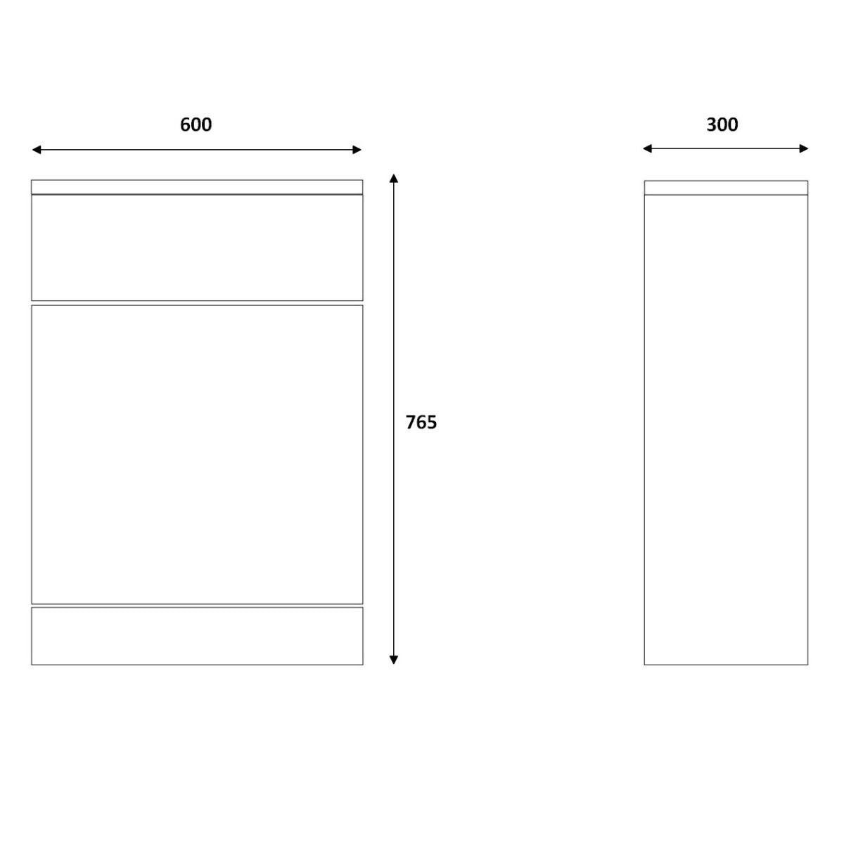 Fairford Opto 500mm Gloss White WC Unit (300mm deep)