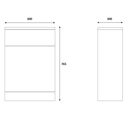 Fairford Opto 500mm Gloss White WC Unit (300mm deep)
