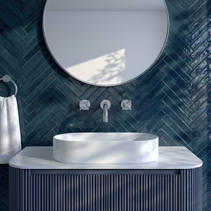 565mm Gloss White Oval Vessel, 0TH