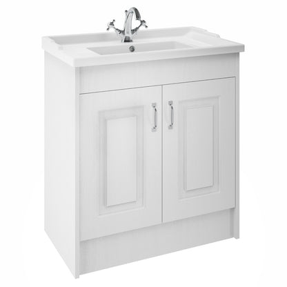 Fairford Leith 800mm White Floor Standing Vanity Unit