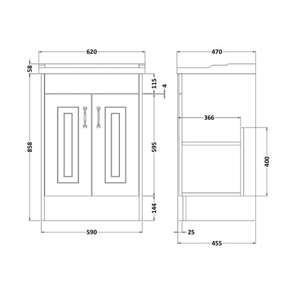 Fairford Leith 600mm Dark Grey Floor Standing Vanity Unit
