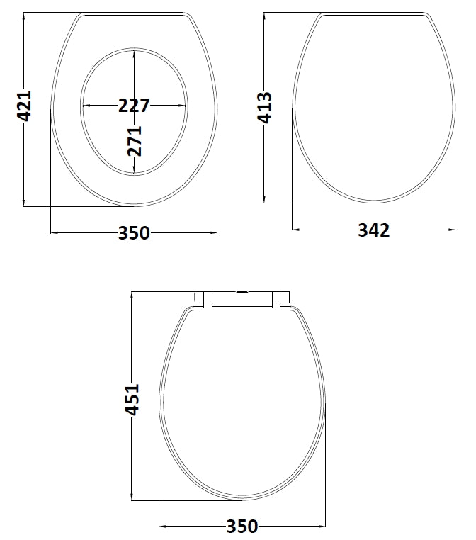Fairford Round Soft Close Toilet Seat, Dark Grey