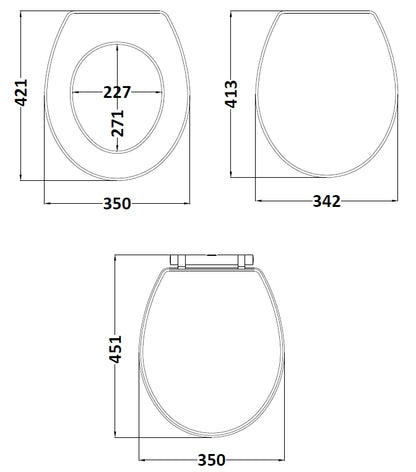 Fairford Round Soft Close Toilet Seat, Dark Grey