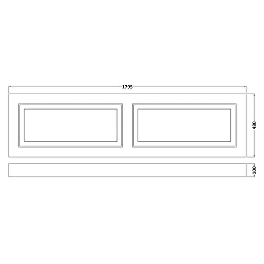 1800mm Bath Panel Soft Grey