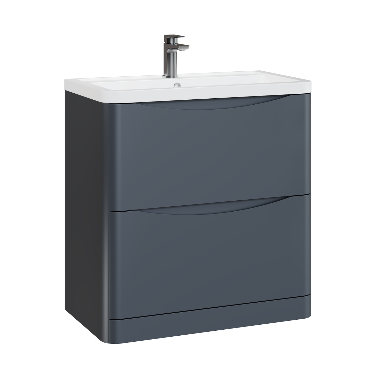 Fairford Eclipse 800mm 2 Drawer Satin Anthracite Floor Standing Vanity Unit
