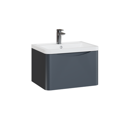 Fairford Eclipse 600mm 1 Drawer Satin Anthracite Wall Hung Vanity Unit