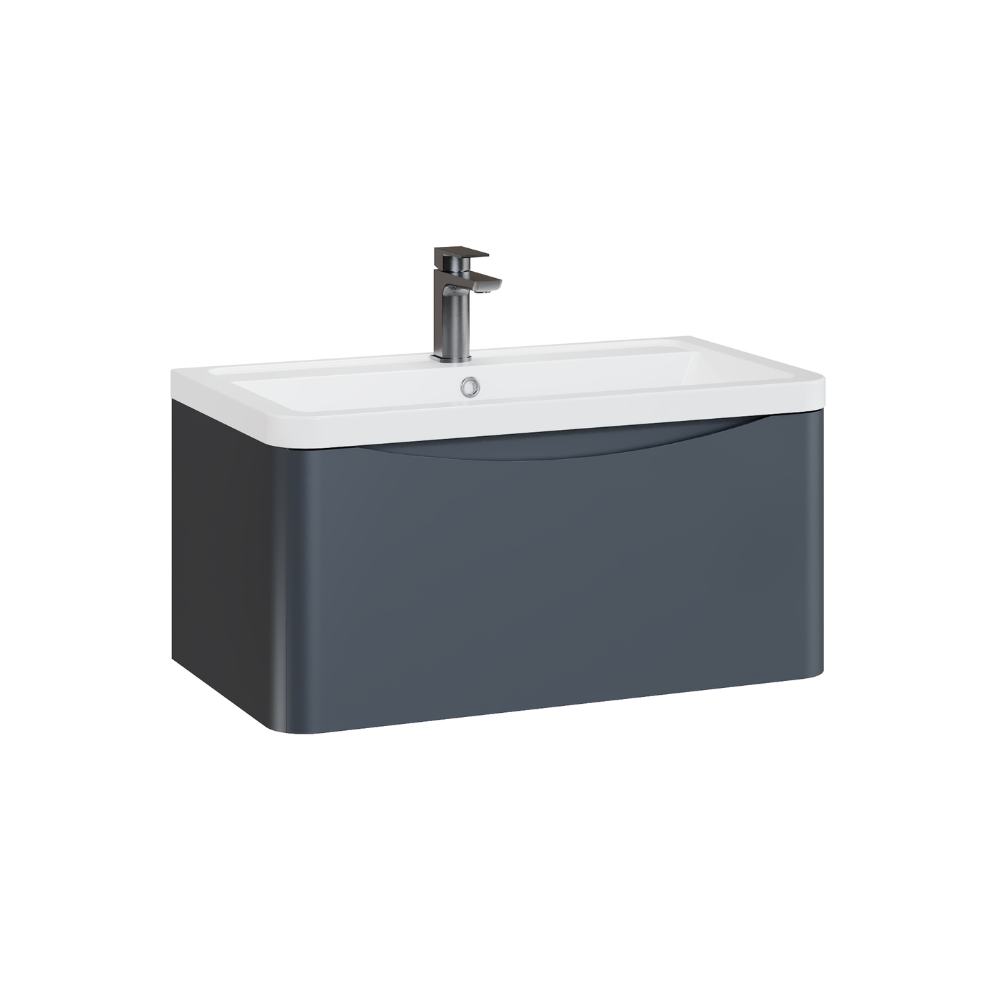 Fairford Eclipse 800mm 1 Drawer Satin Anthracite Wall Hung Vanity Unit