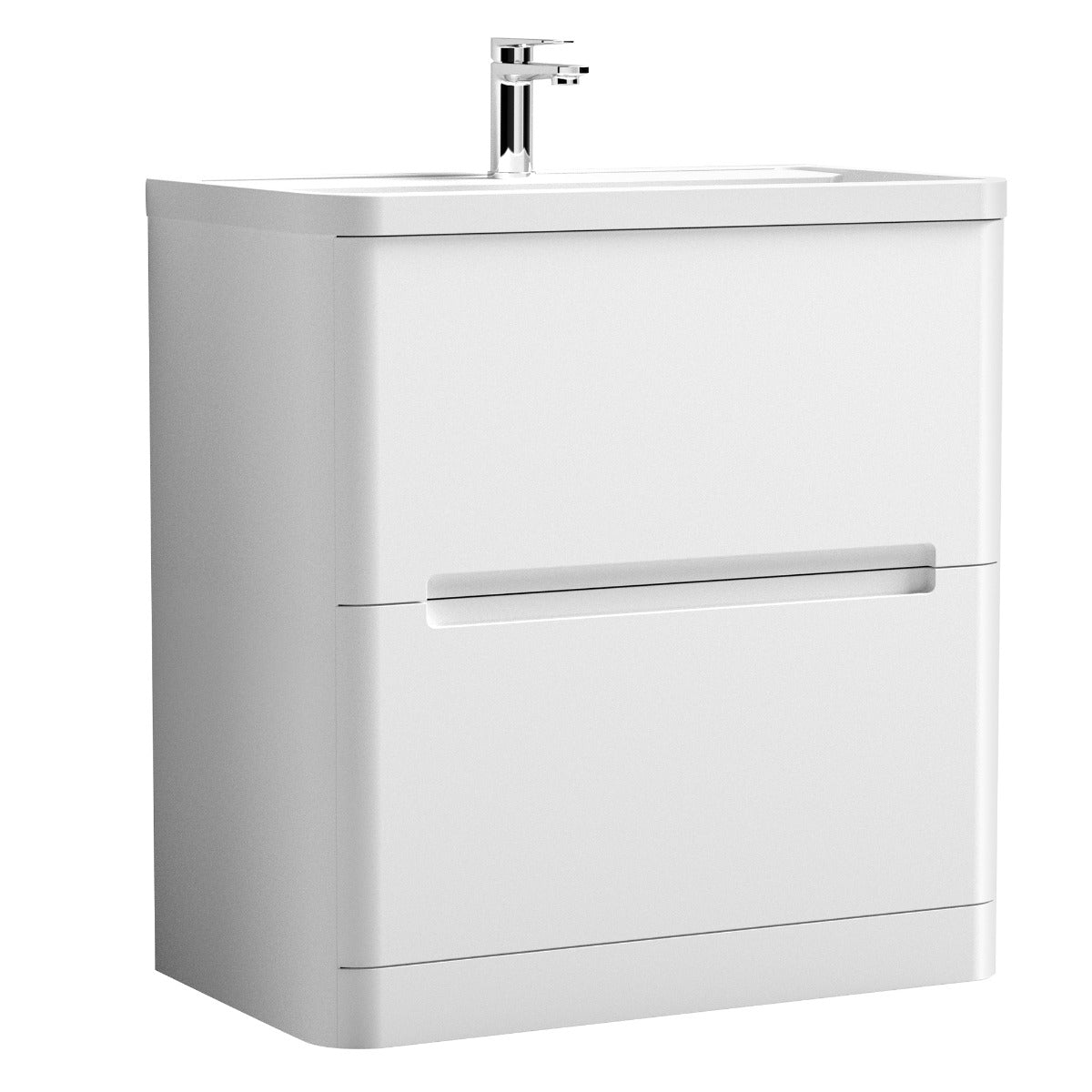 Fairford Rox 800mm Satin White Floorstanding Vanity Unit