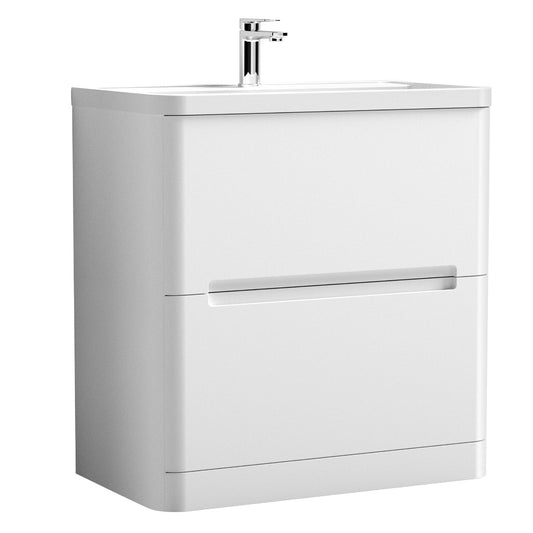 Fairford Rox 800mm Satin White Floorstanding Vanity Unit