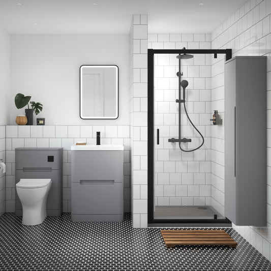Fairford Rox 800mm Satin Grey Floorstanding Vanity Unit