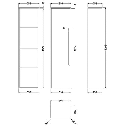 Fairford Rox 350mm Satin White Tall Cupboard