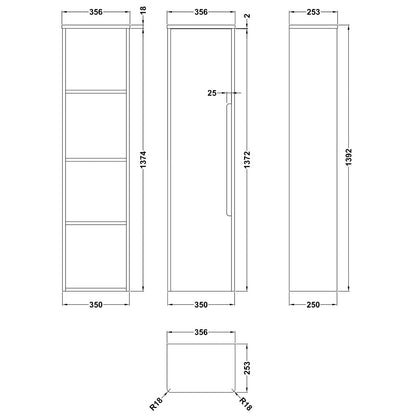 Fairford Rox 350mm Satin Blue Tall Cupboard