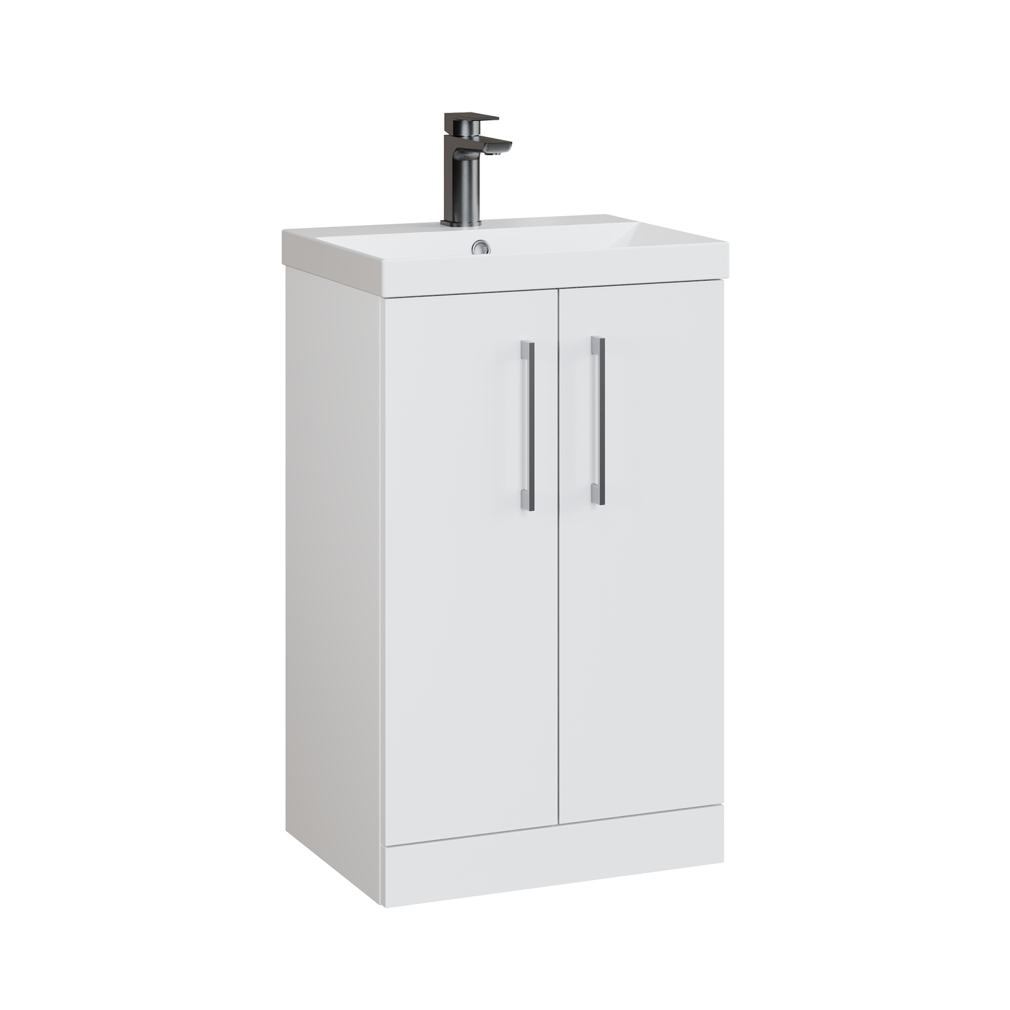 Fairford Aspri 2 500mm Gloss White Floor Standing Vanity Unit
