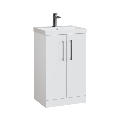 Fairford Aspri 2 500mm Gloss White Floor Standing Vanity Unit