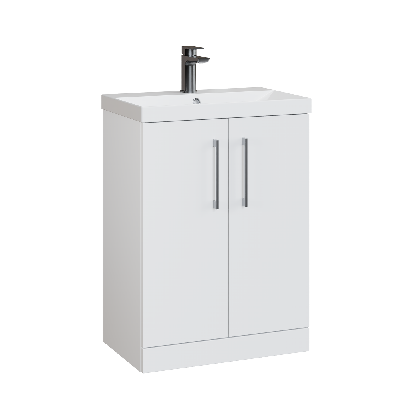 Fairford Aspri 2 600mm Gloss White Floor Standing Vanity Unit