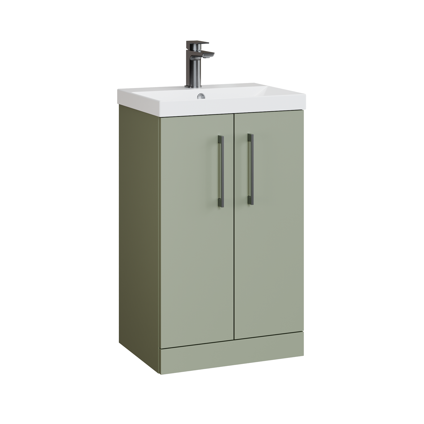 Fairford Aspri 2 500mm Satin Green Floor Standing Vanity Unit