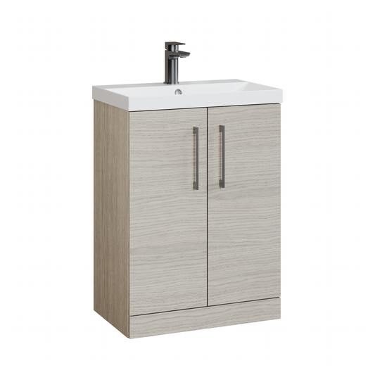 Fairford Aspri 2 600mm Solace Oak Floor Standing Vanity Unit